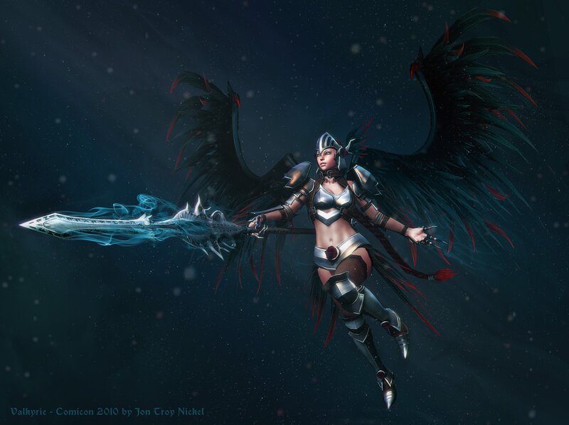 Valkyrie warrior with wings