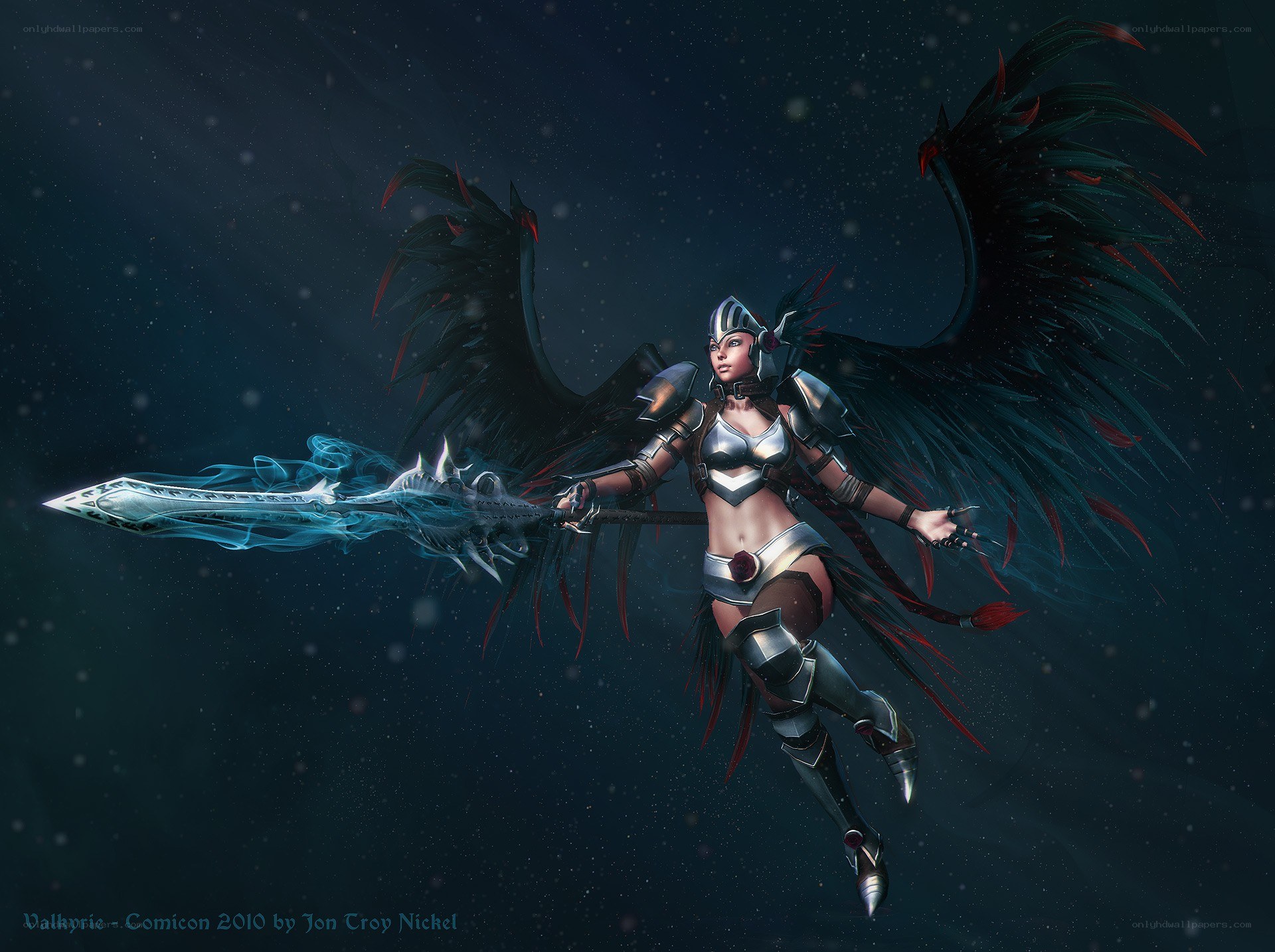 Valkyrie warrior with wings