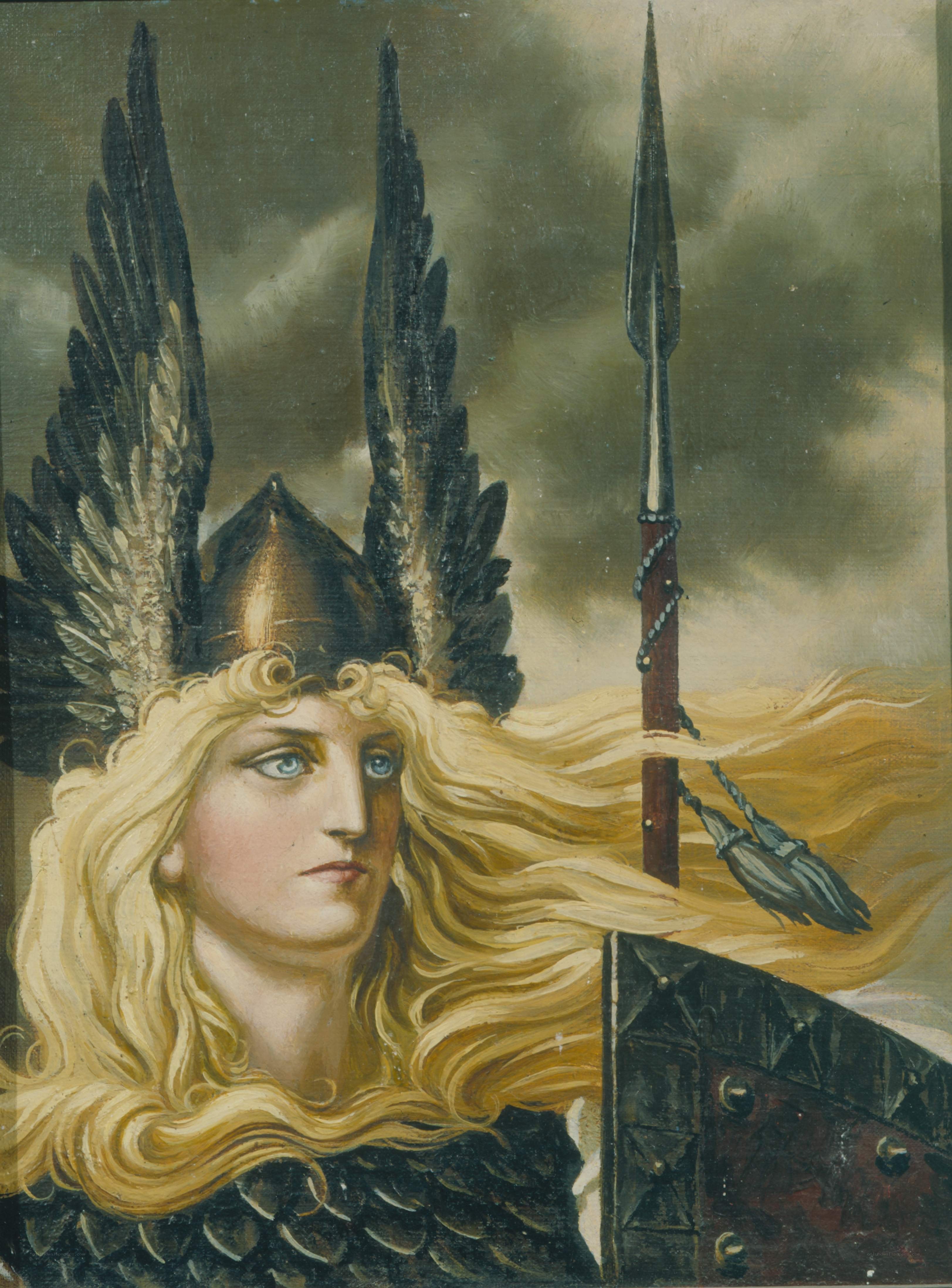 Valkyrie with spear and shield