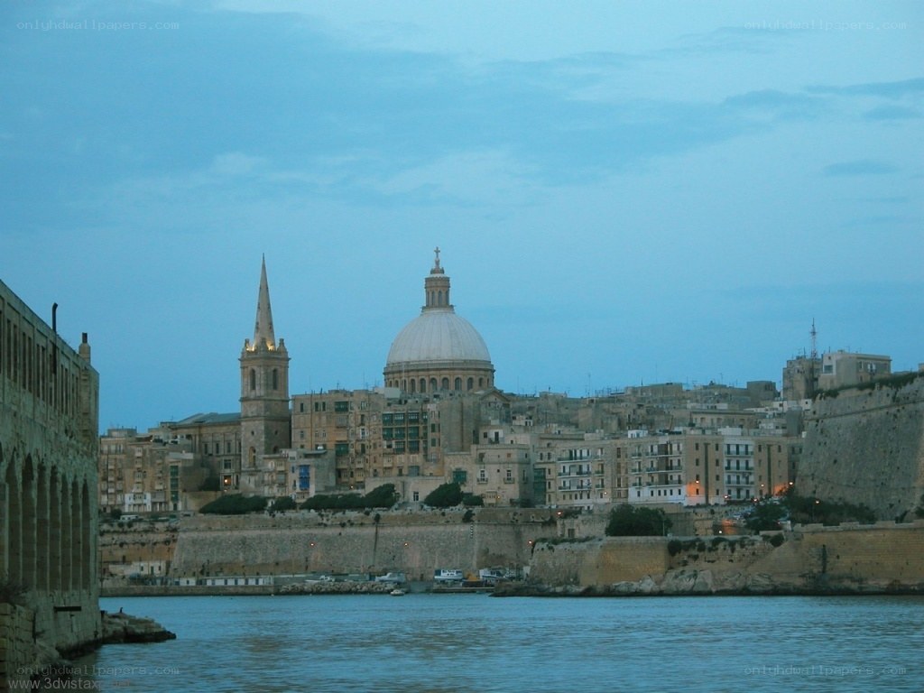 Valletta skyline at dusk