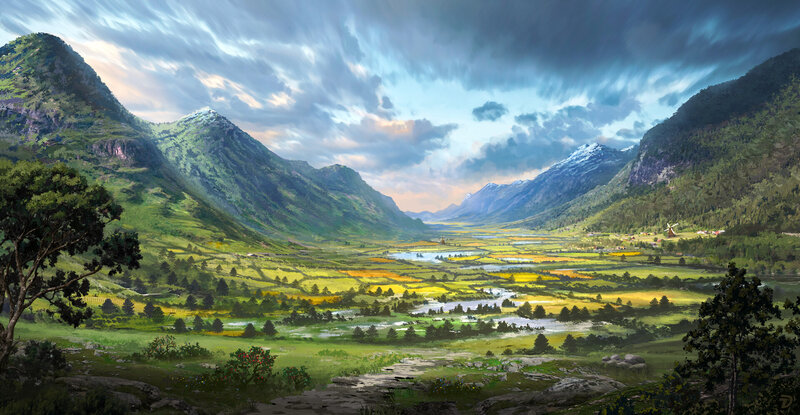 Valley Between Mountains — Green