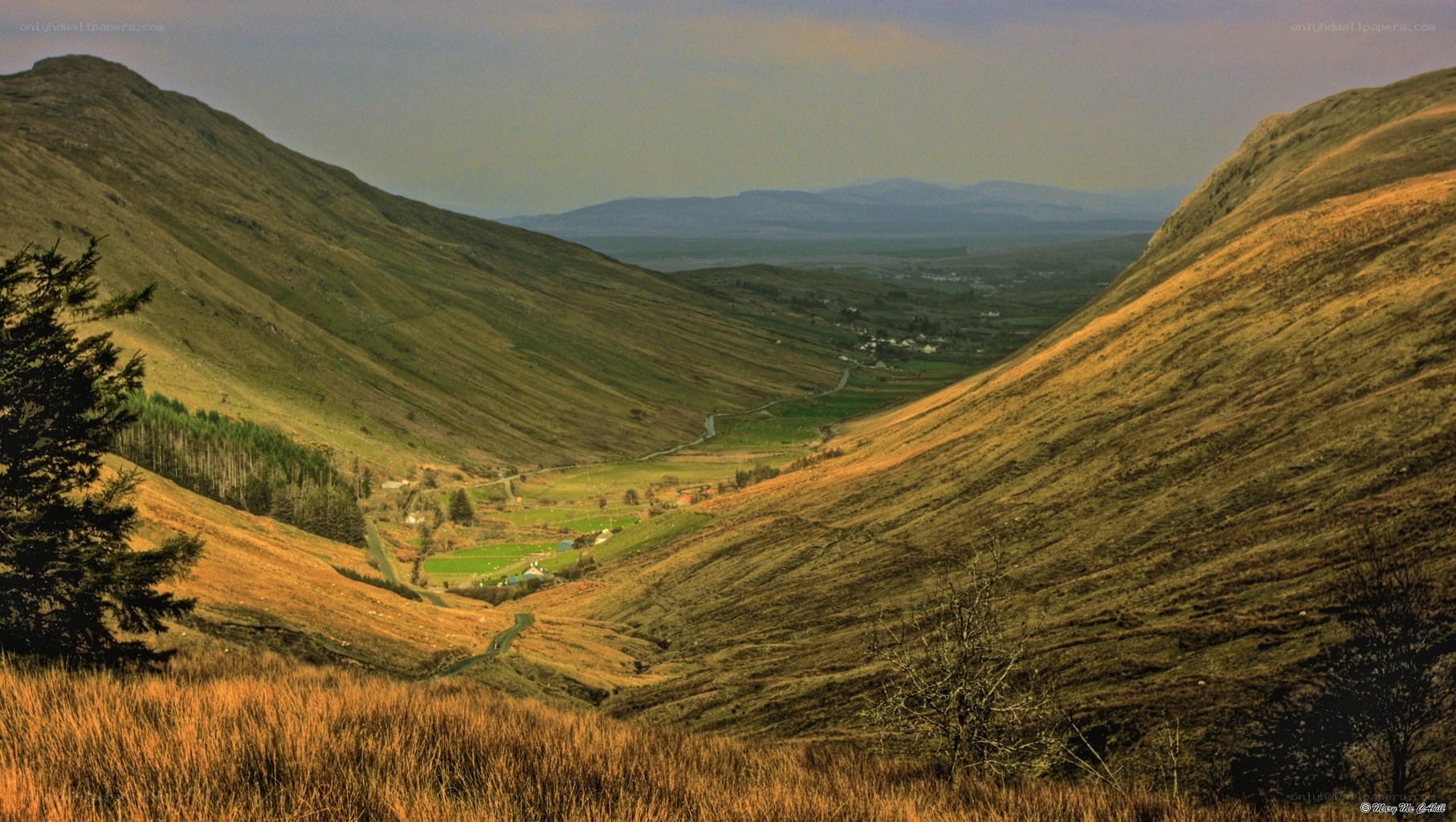 valley between two hills