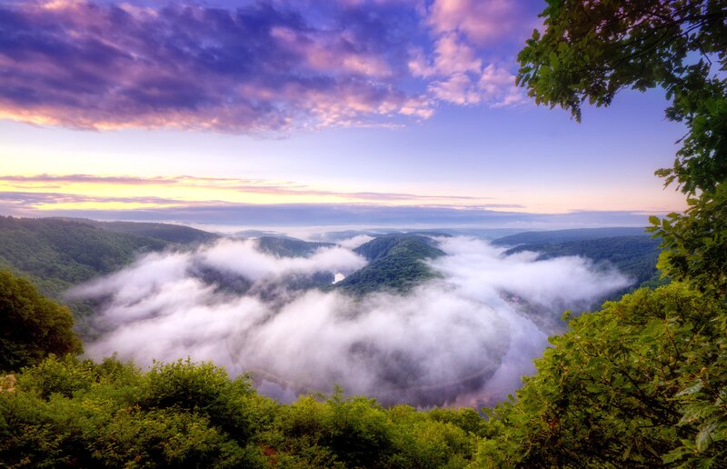 Valley fog at sunrise