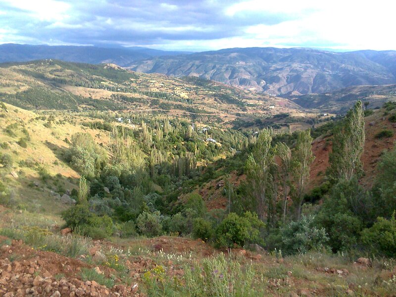 valley landscape with hills
