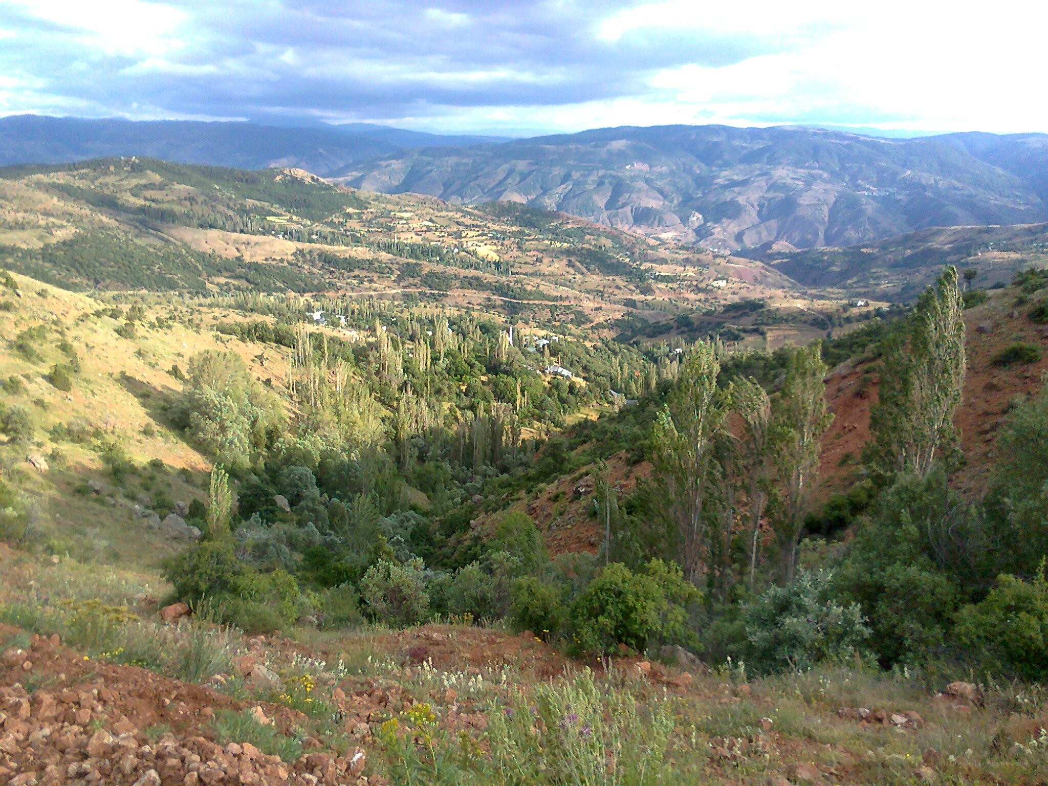 valley landscape with hills