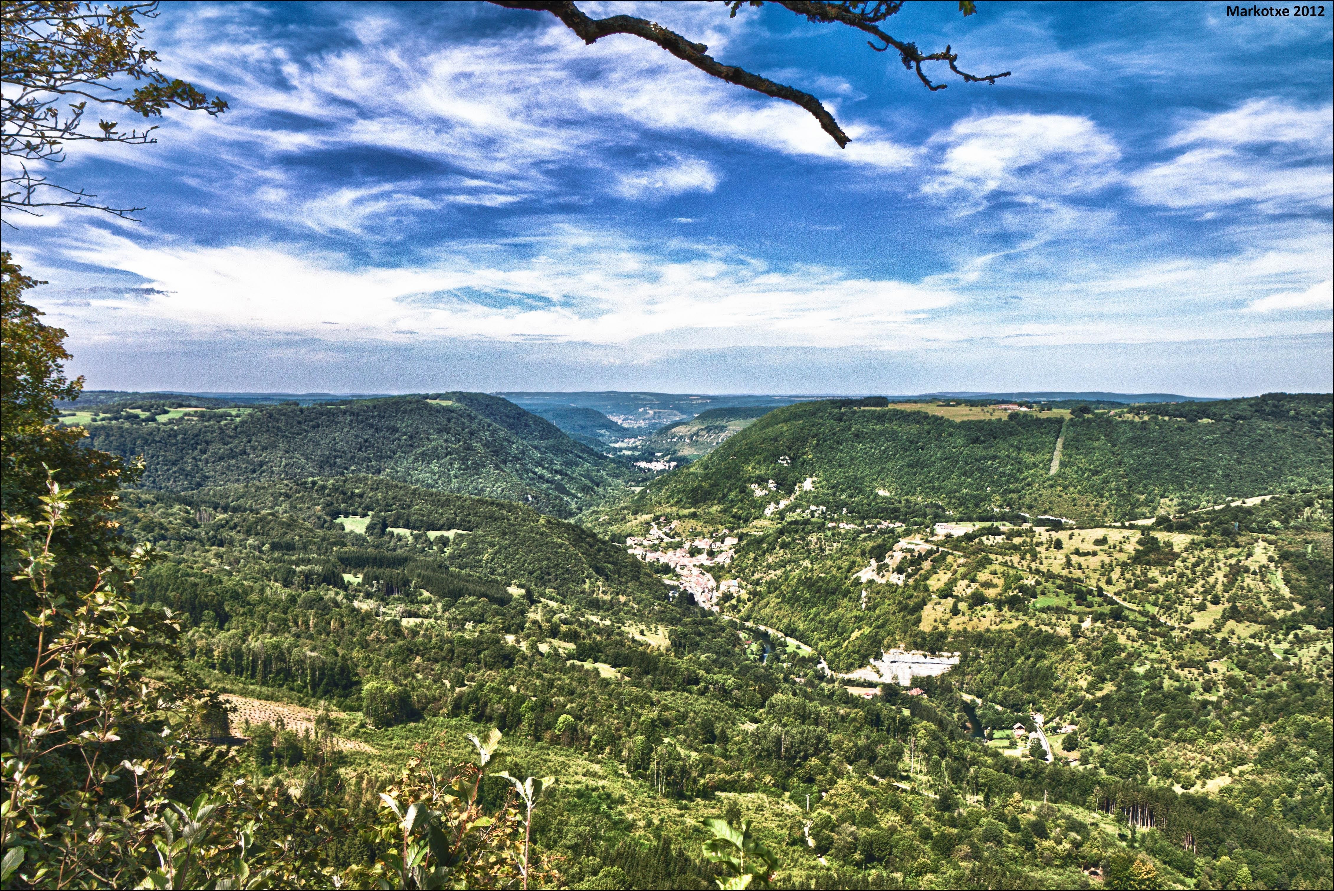 valley landscape with hills