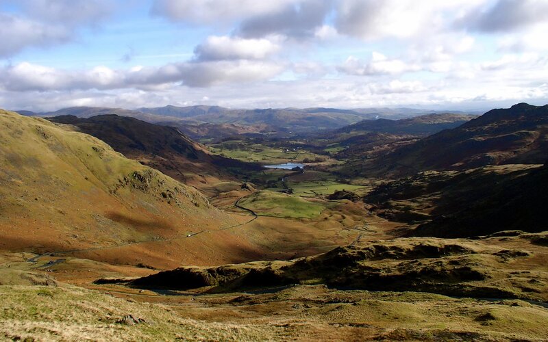 valley landscape with hills