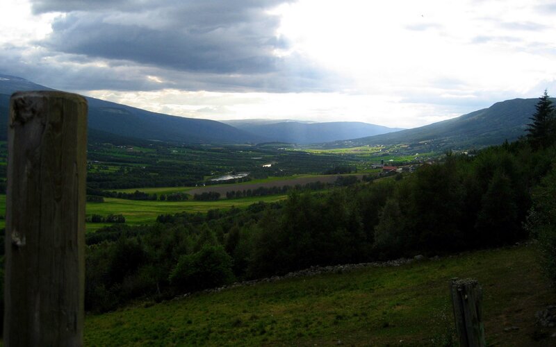 Valley Landscape with Mountains — Green, Dramatic