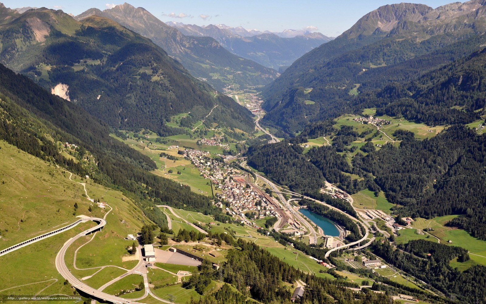 valley town in alpine mountains