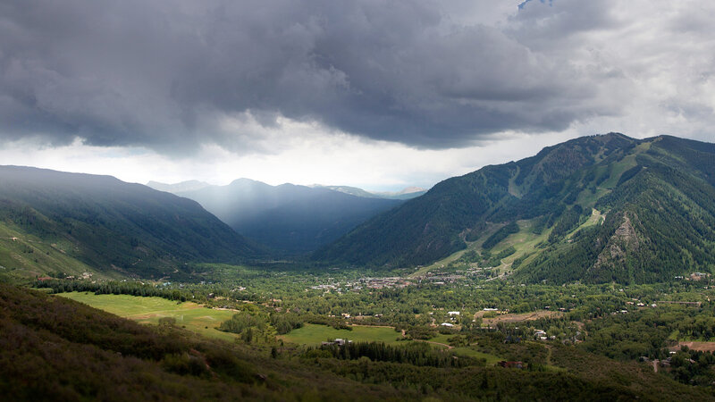 Valley Town in Mountains