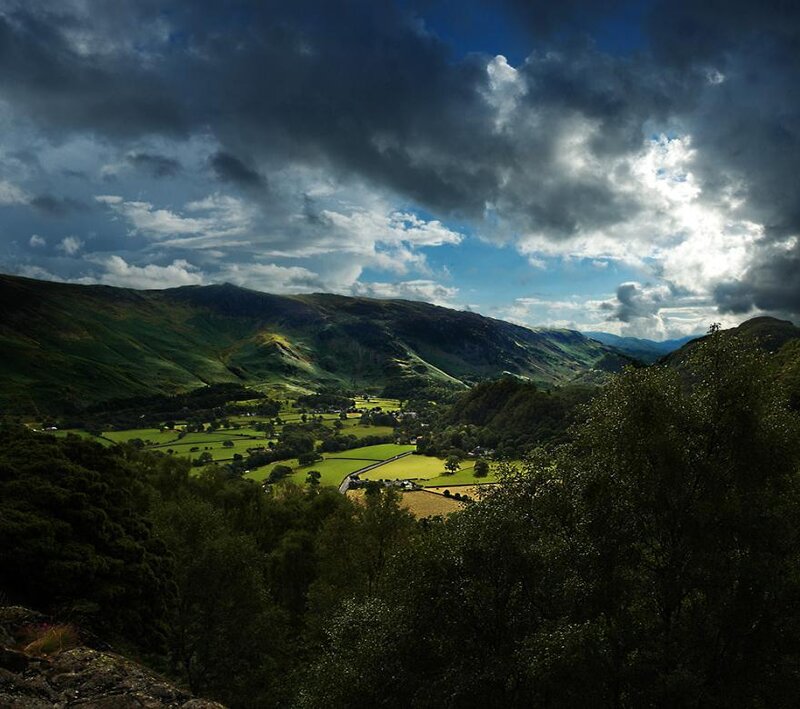 valley under stormy sky
