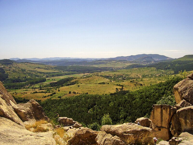 valley view from rocky cliff