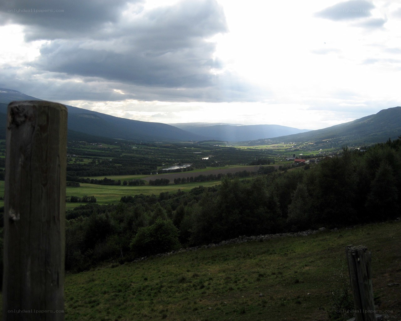 valley view with mountains