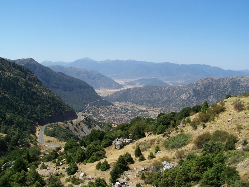 valley view with winding road