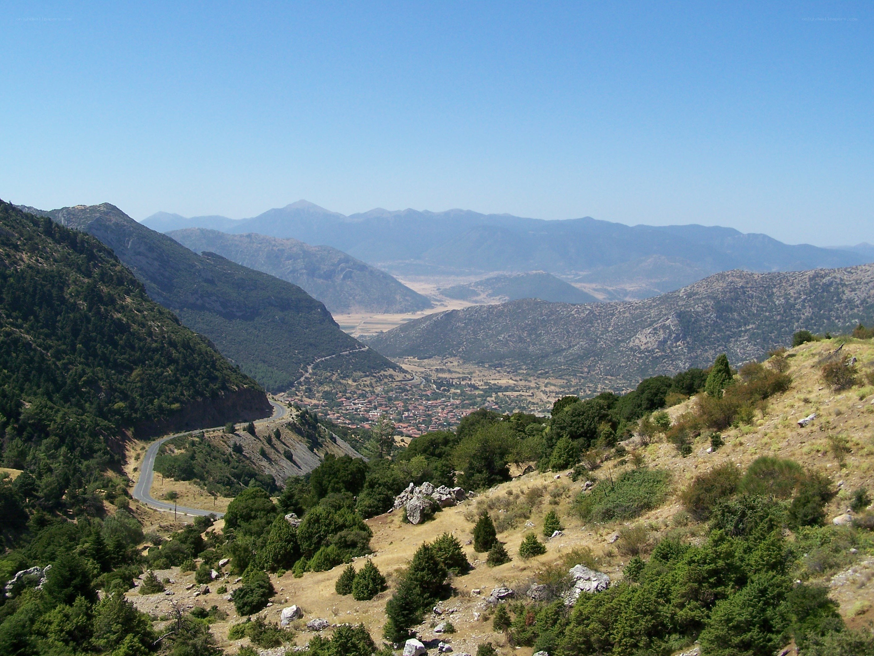 valley view with winding road