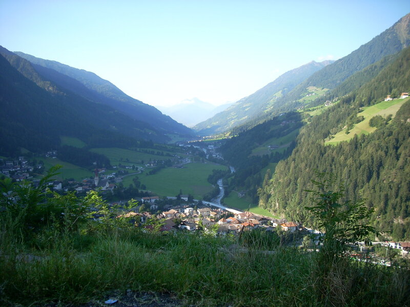 valley village in alpine mountains