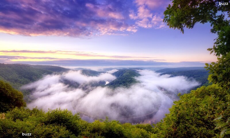 Valley with Fog and River