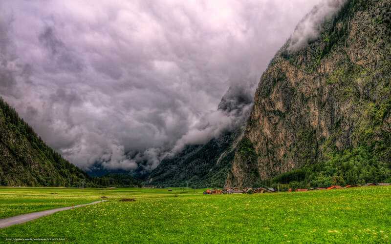 Valley with Green Fields — Dramatic