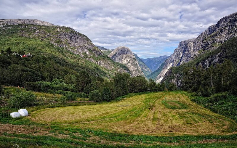 Valley with Hay Bales