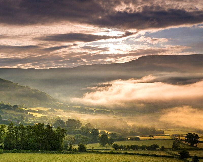 Valley with Mist and Hills