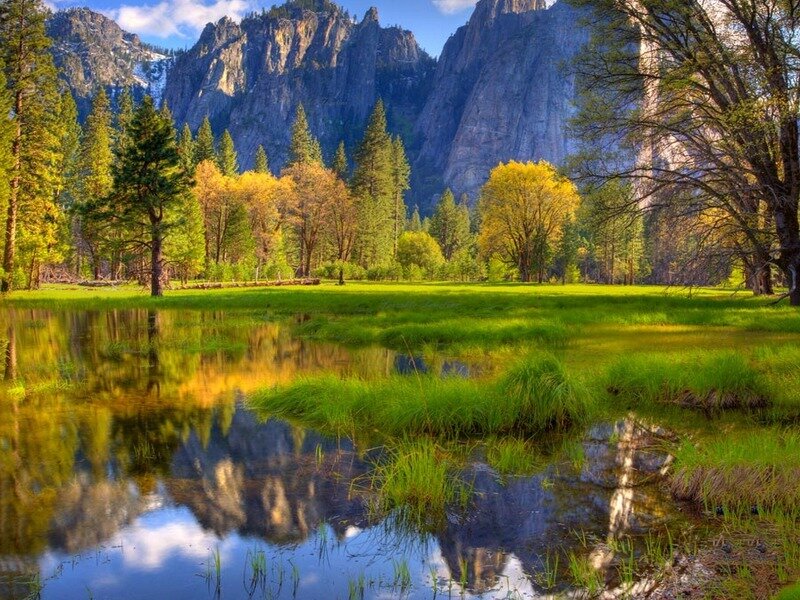 Valley with Mountains — Green