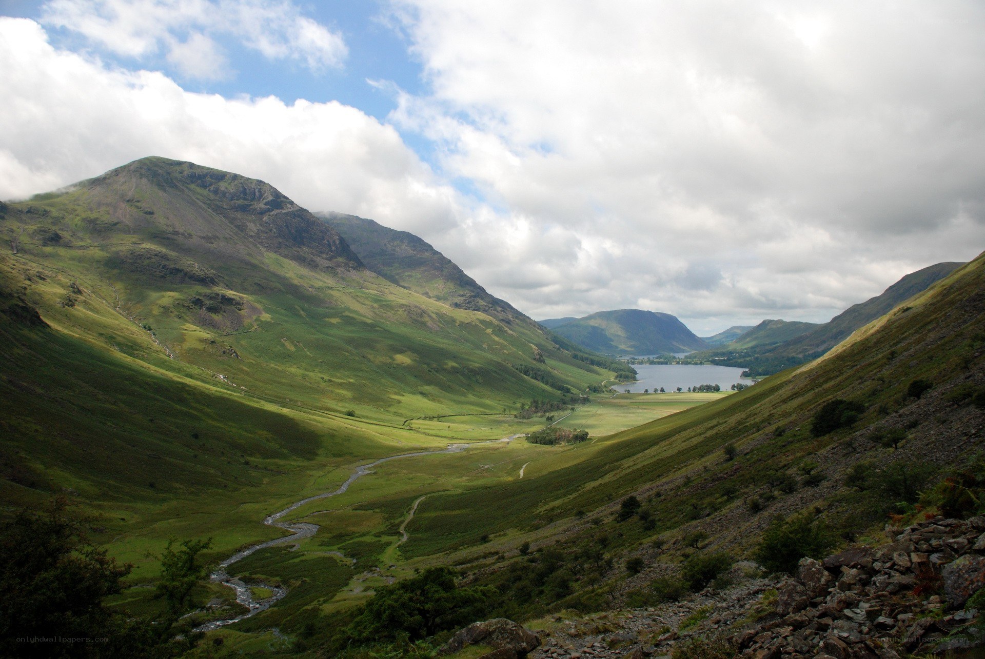 valley with river and lake