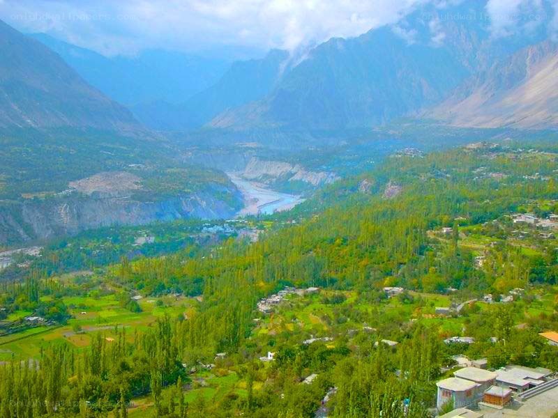 valley with river and mountains