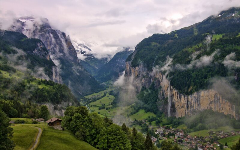 Valley with Waterfalls