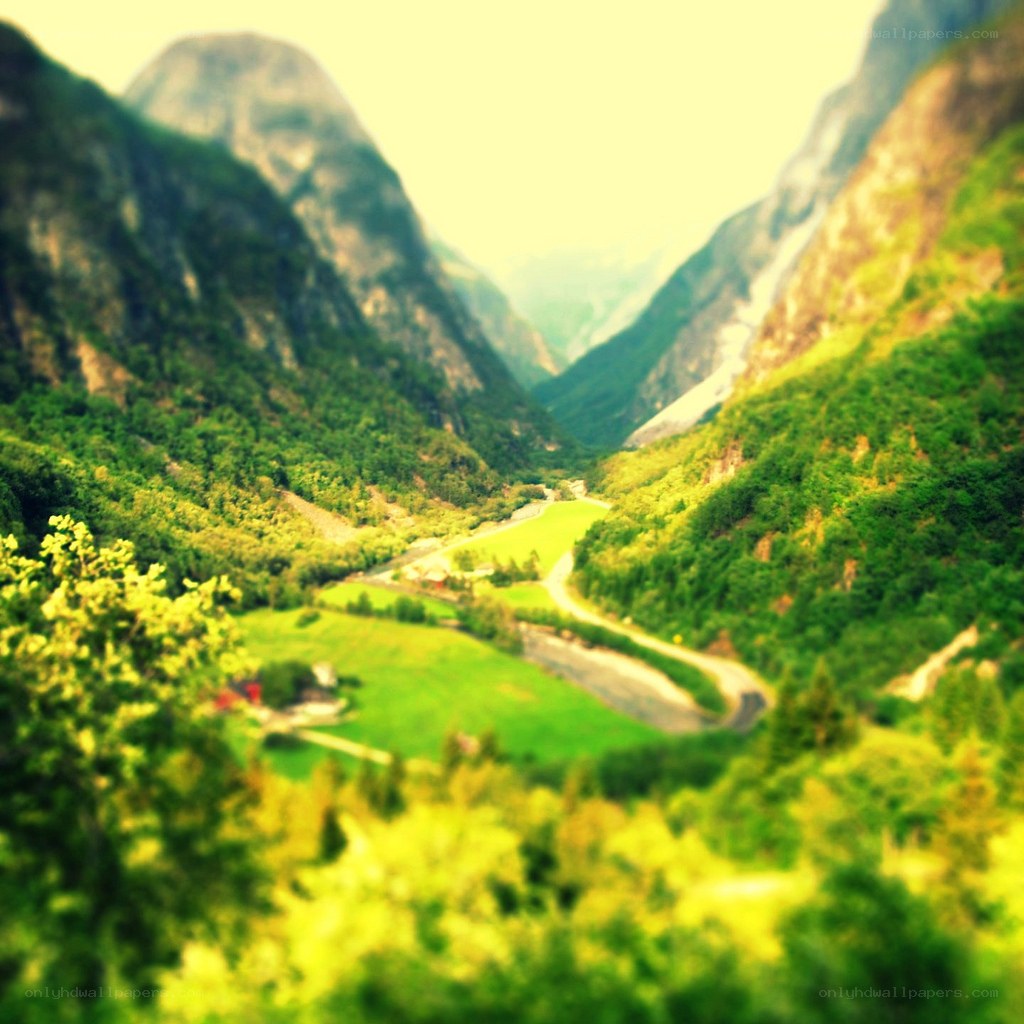 valley with winding river