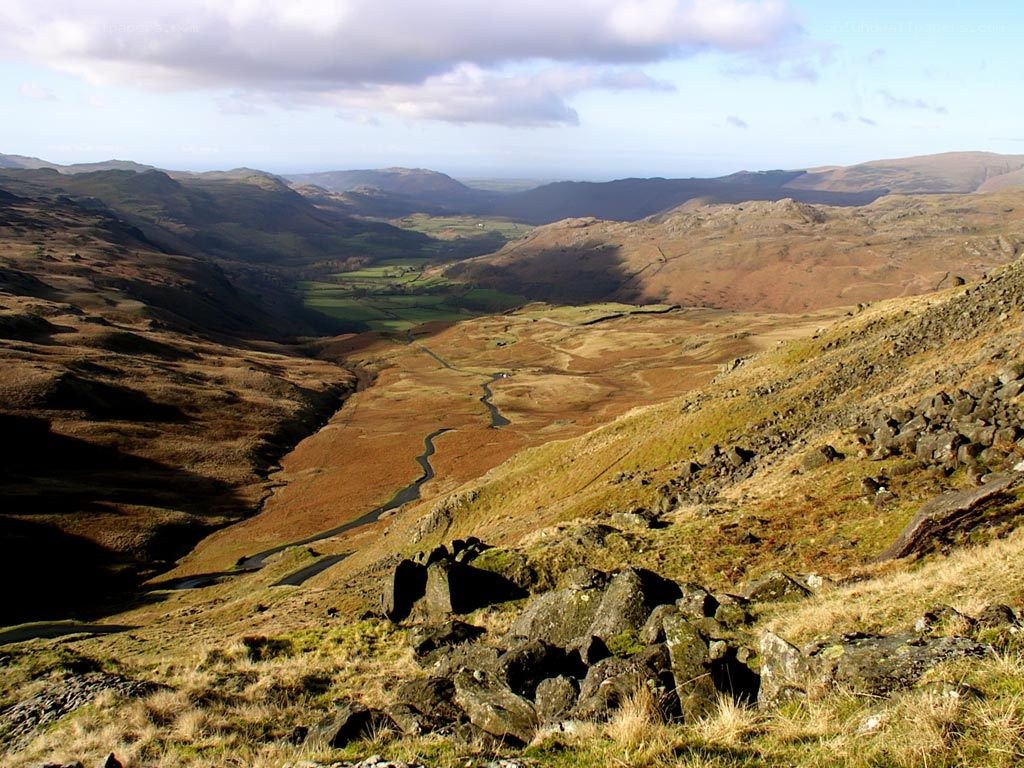 valley with winding river