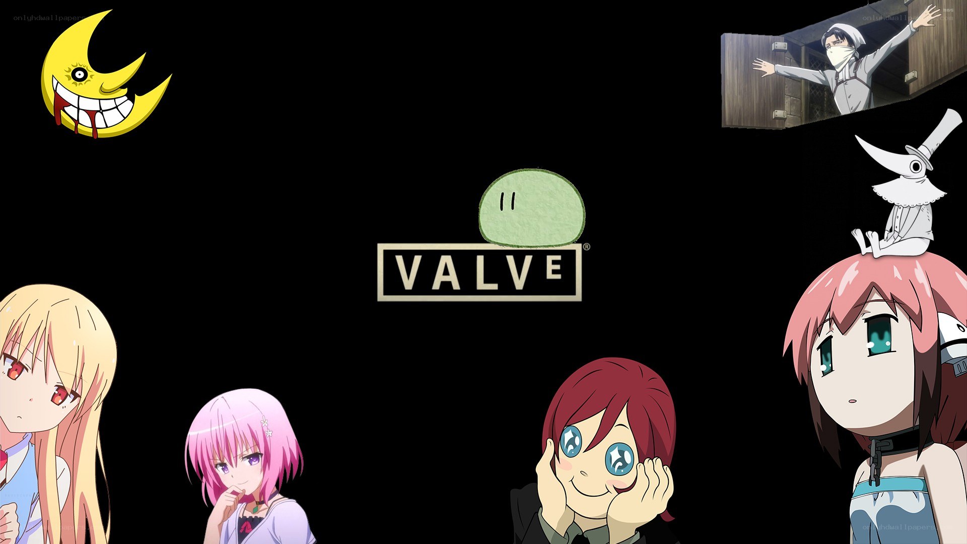 Valve logo with anime characters