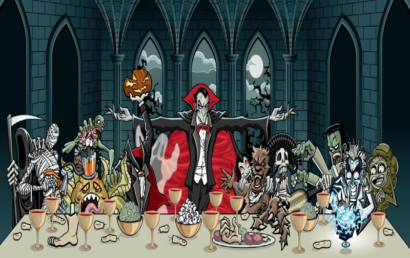 Vampire at a Dinner Table