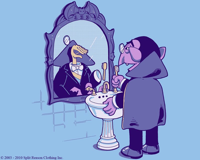 Vampire Brushing Teeth — Purple