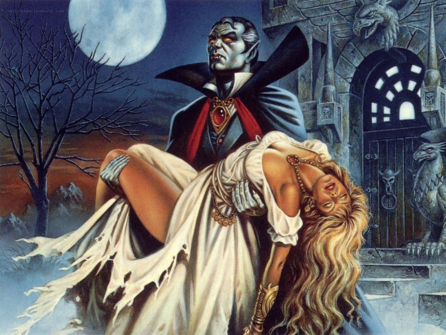 Vampire carrying a woman