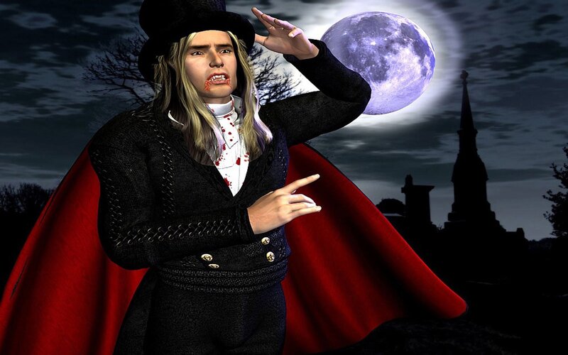 Vampire Character — Black, Dramatic