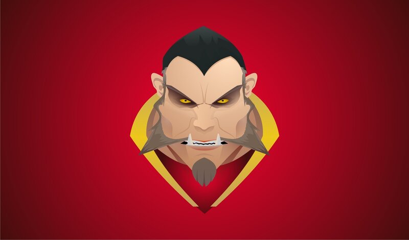 Vampire Character Portrait — Red