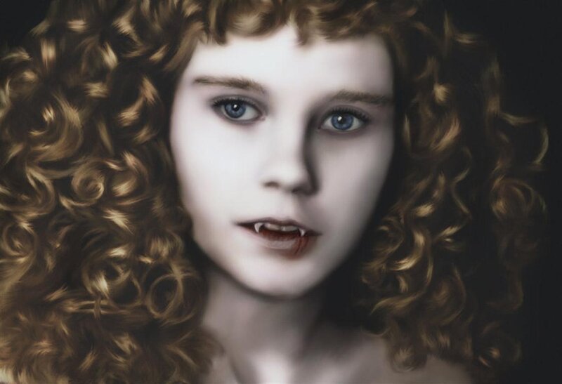 vampire child with fangs