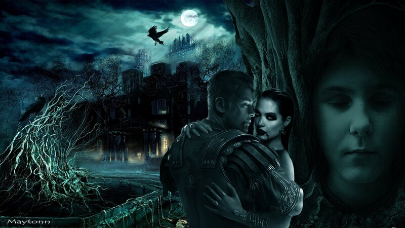 Vampire Couple Embracing