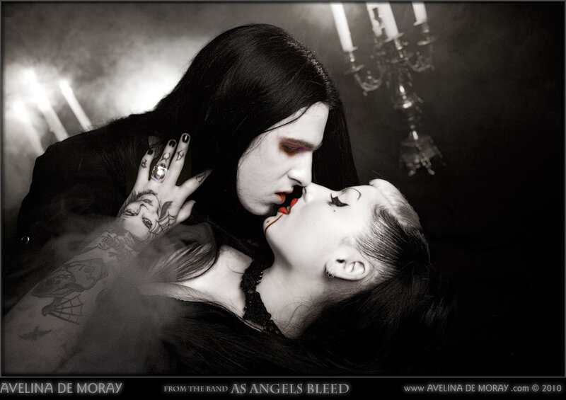 Vampire couple in dramatic pose