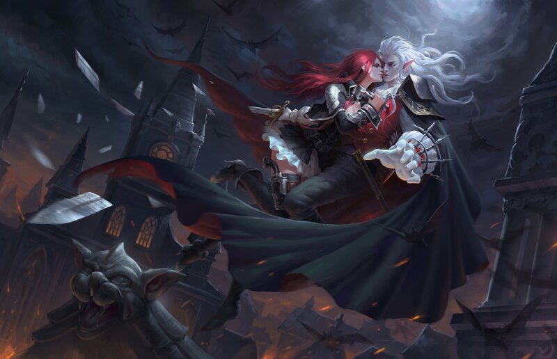 Vampire Couple in Flight