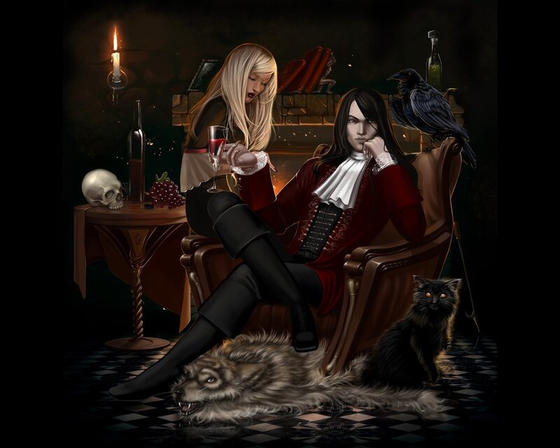 Vampire Couple in Room
