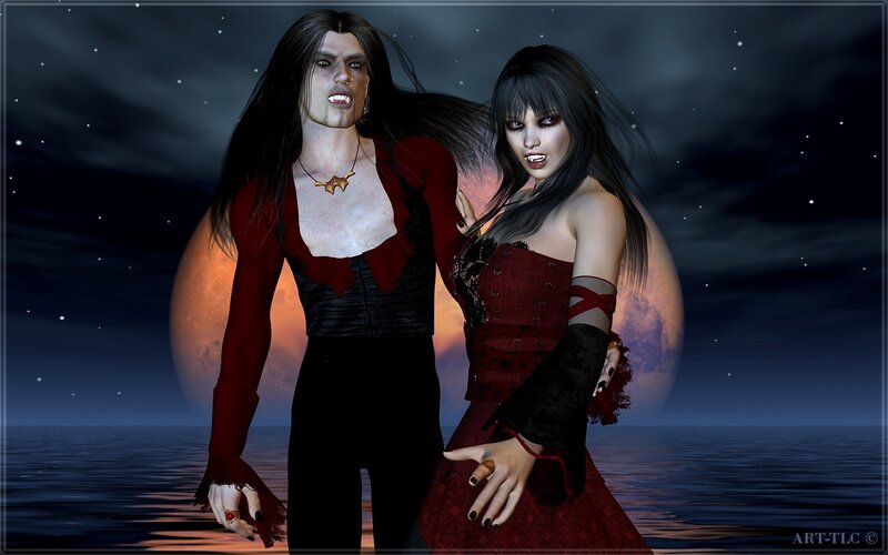 Vampire Couple on Beach