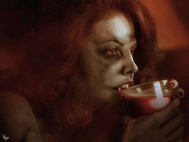 vampire drinking blood