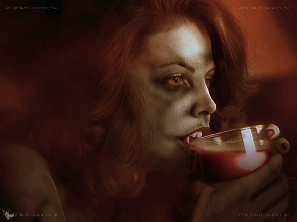 vampire drinking blood