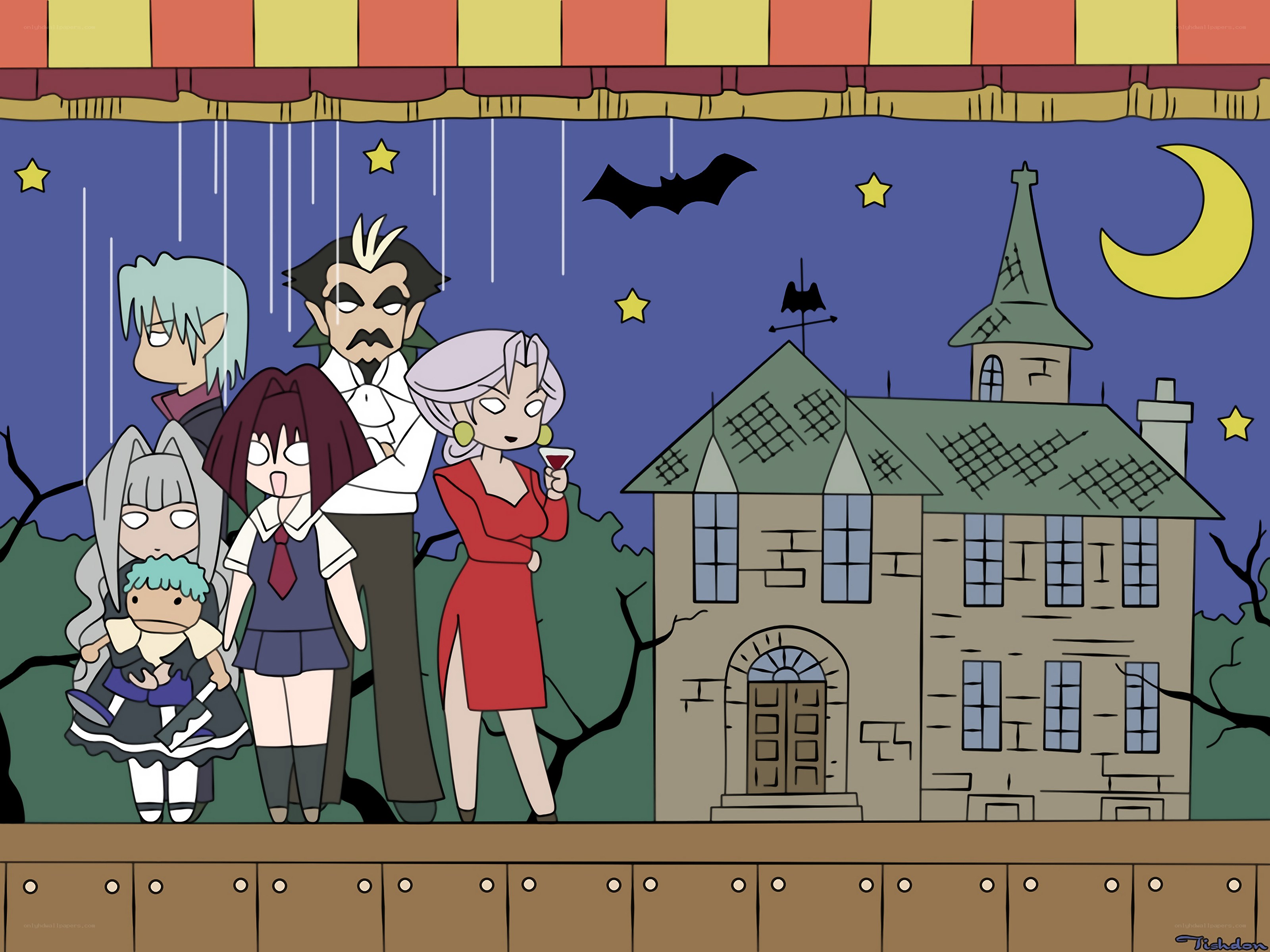 Vampire family on stage