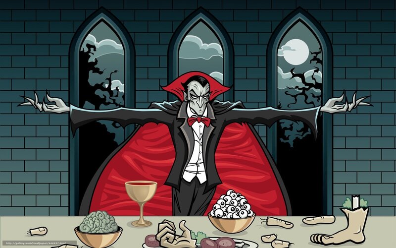 Vampire feast in a castle