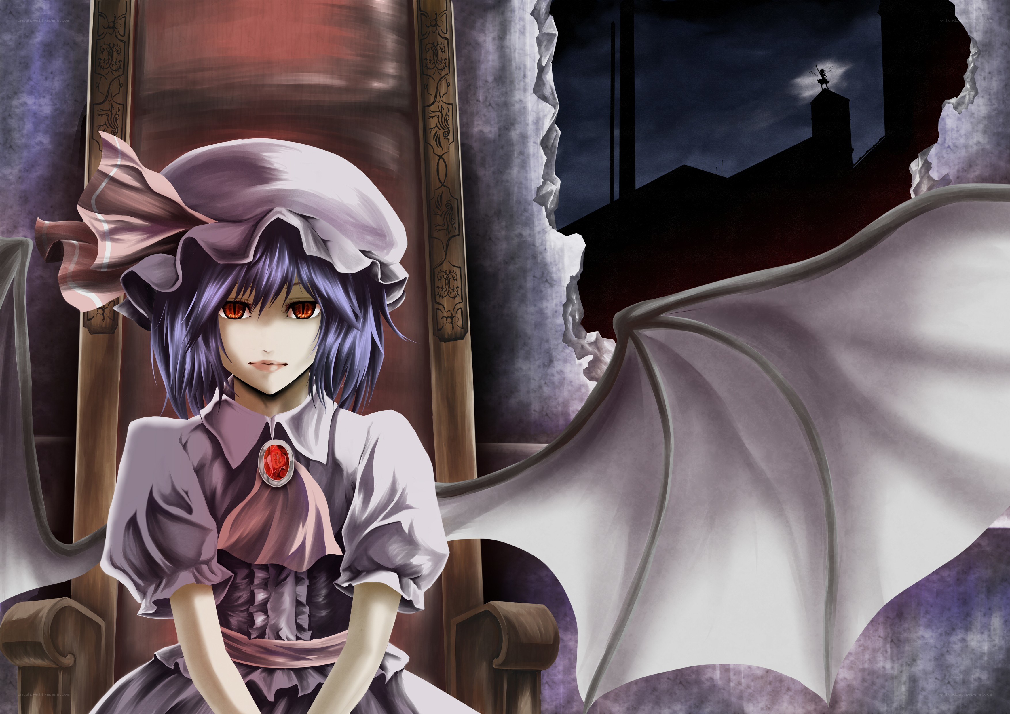 vampire girl in a dark room