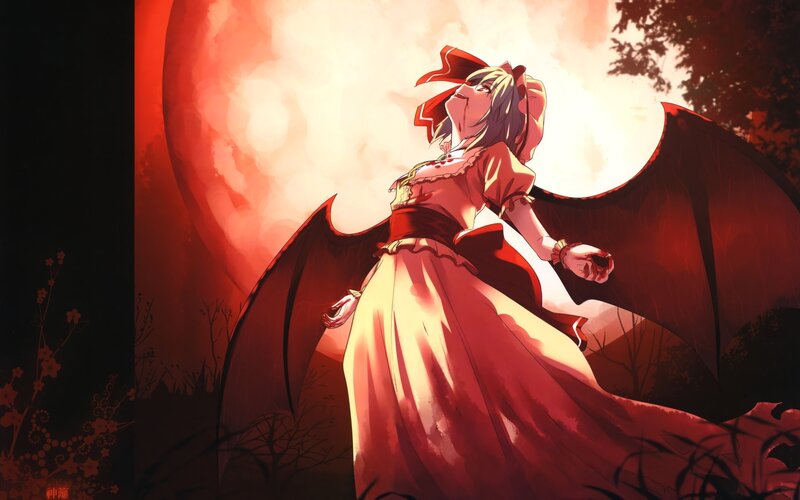 vampire girl in red dress