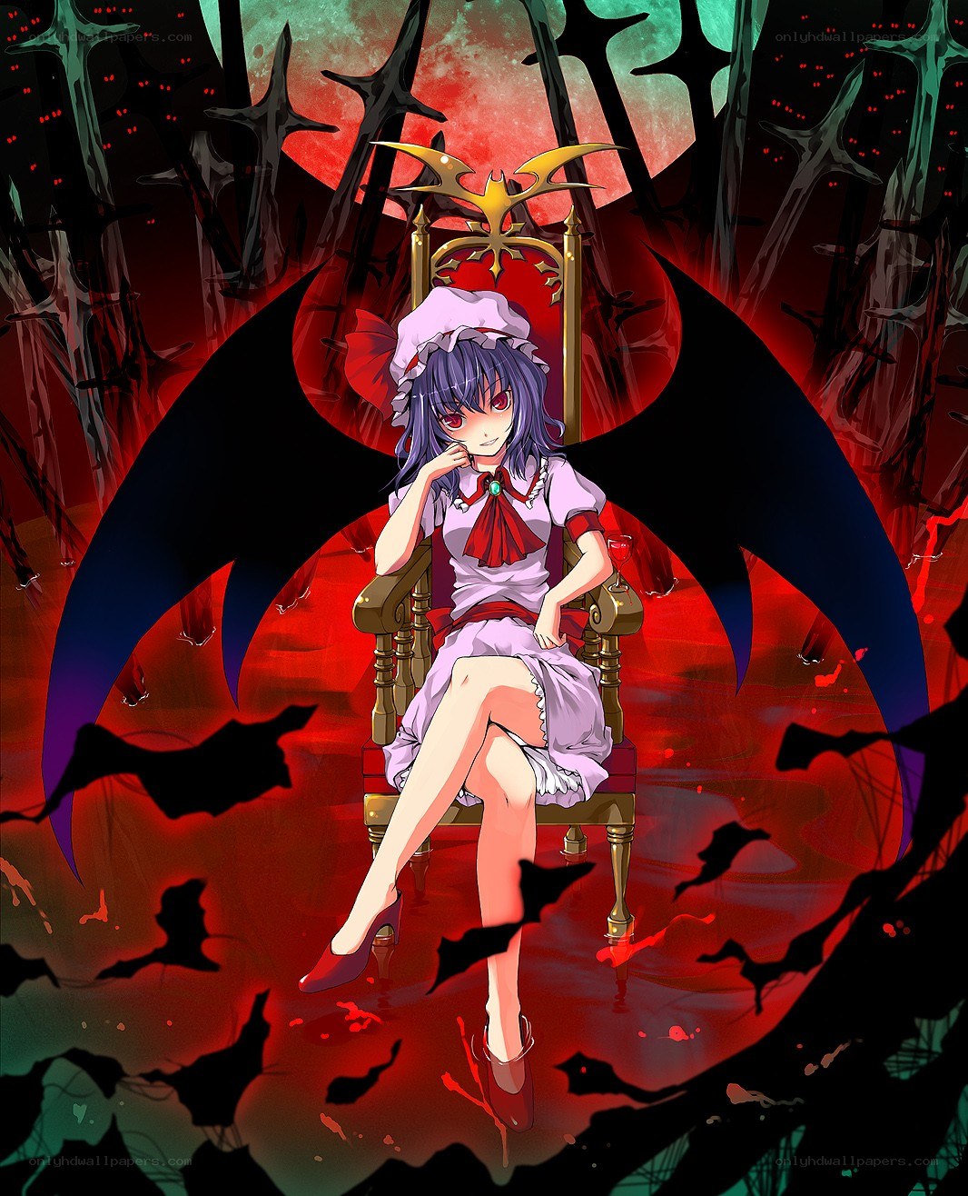 Vampire girl on a throne