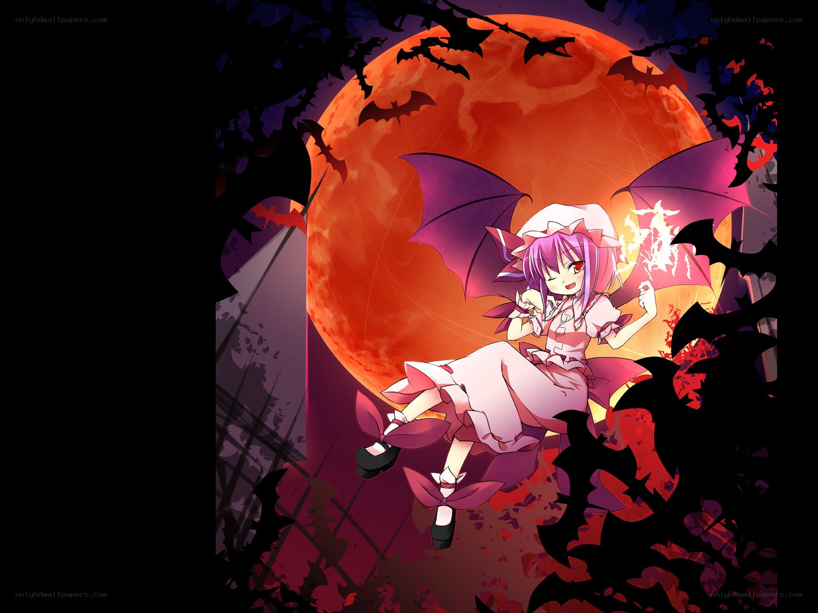 Vampire girl with bats